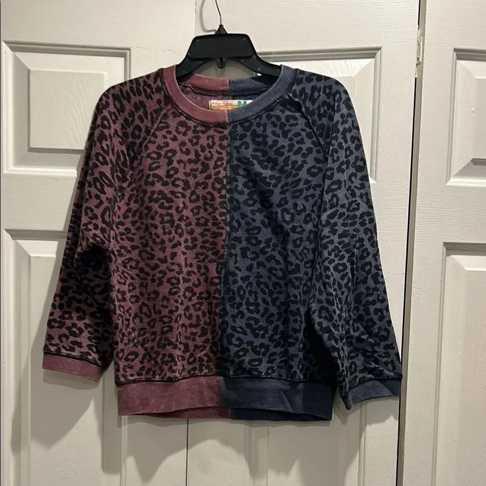 Vintage Havana Kids' Leopard Print Sweatshirt - Purple & Blue, XL/16